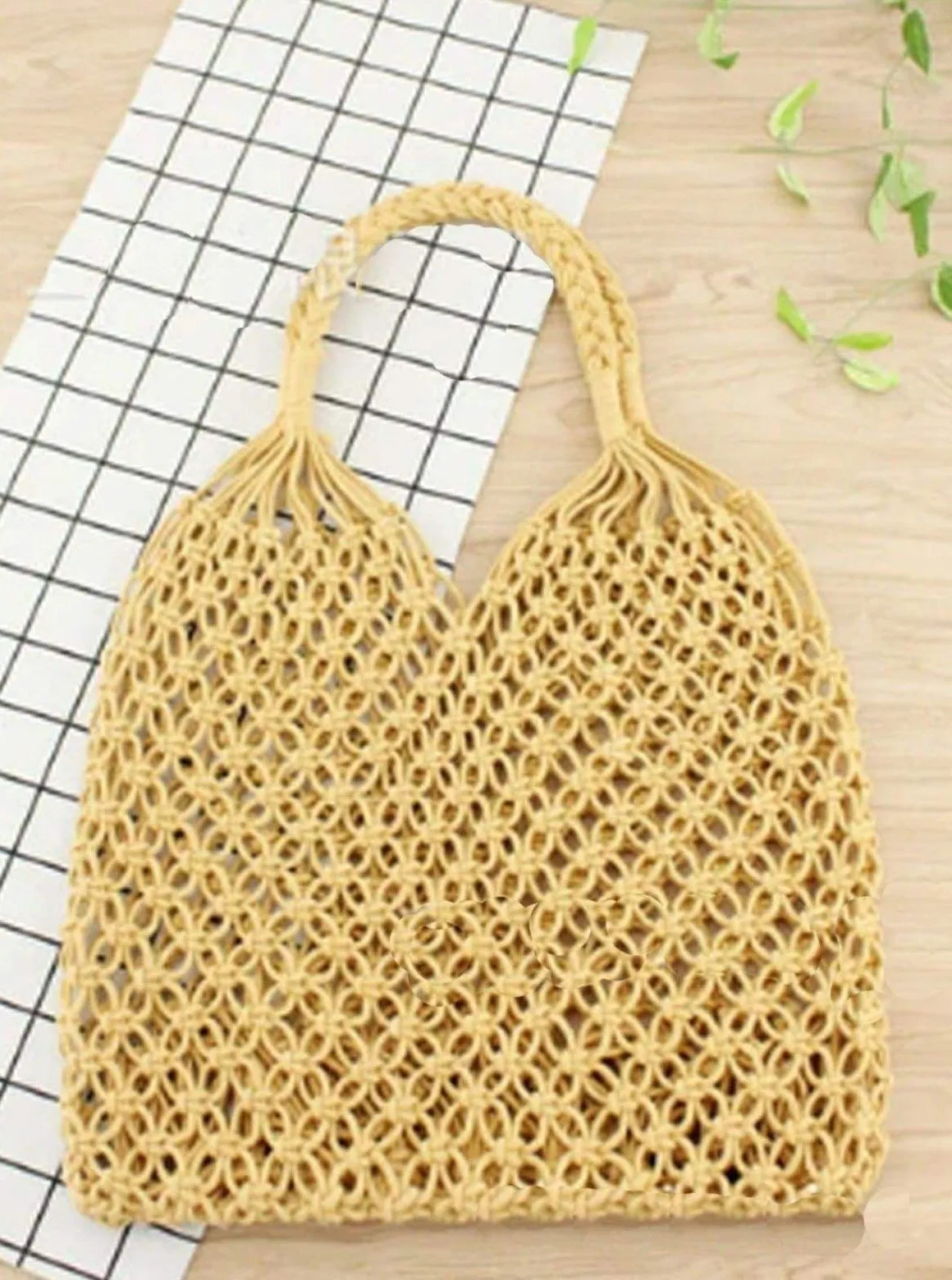 Women's Woven Hollow Out Handbag