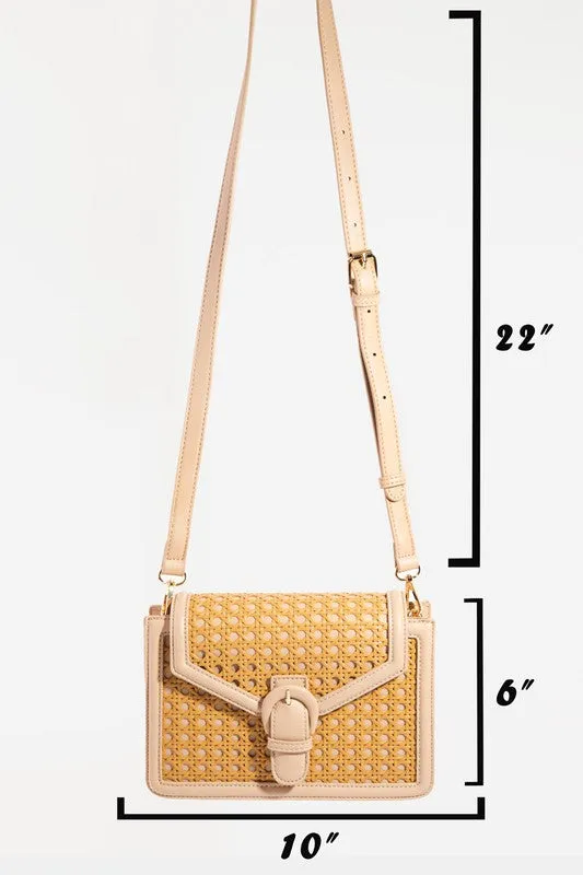Woven Pattern Rectangle Clutch