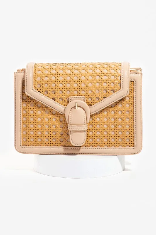 Woven Pattern Rectangle Clutch