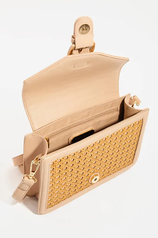 Woven Pattern Rectangle Clutch
