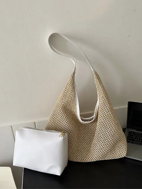 woven straw beach bag