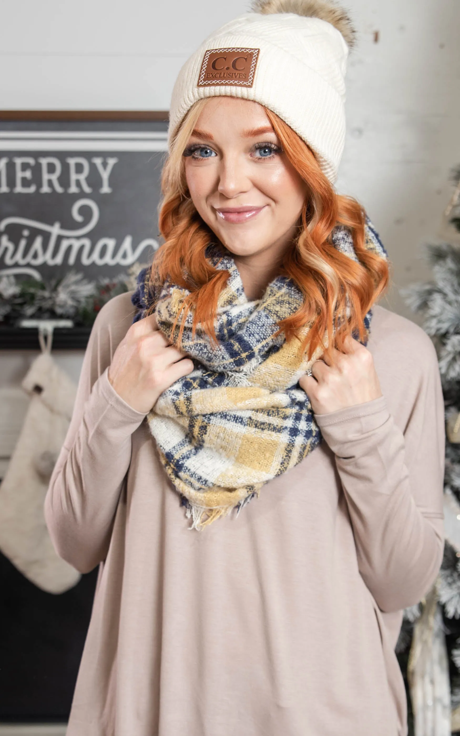 Yellow & Navy Scarf
